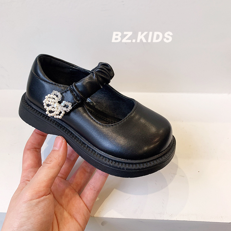 女童皮鞋2022年春季新款浅口儿童公主单鞋大头靴小女孩鞋子