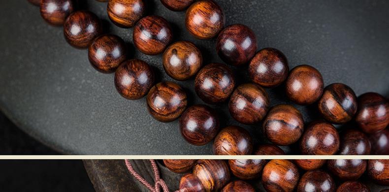 正宗海南黄花梨108颗佛珠手串老料印度小叶紫檀文玩佛珠男女手链