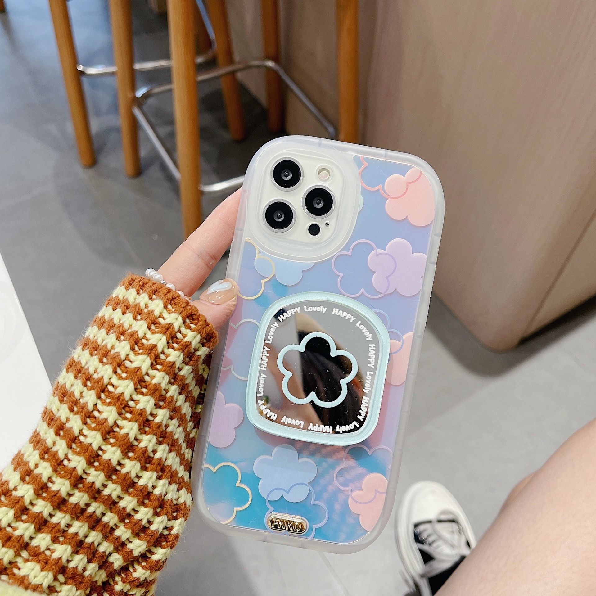 镭射韩风小花朵适用苹果12/13pro/max手机壳iphone11硅胶x/xs软8p