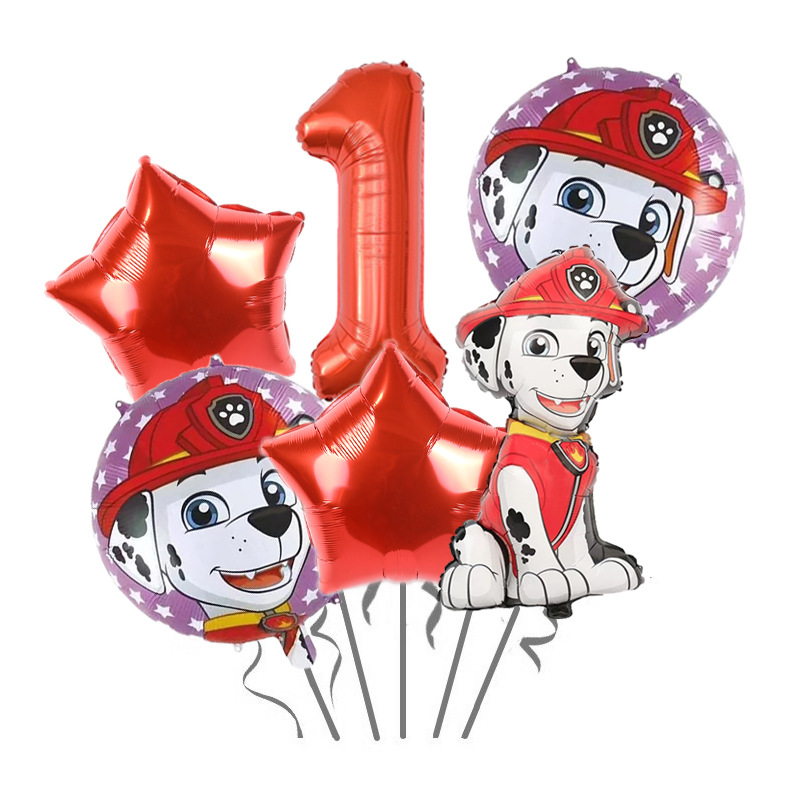 Children's Cartoon Wangwang Team Digital Package Birthday Party Background Decoration Aluminum Film Balloon Banquet Stage Decoration