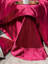 3DWF新婚庆丝绸四件套25姆米天丝结婚大红色床上用品送真丝桑蚕丝