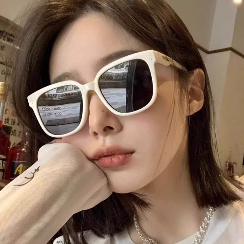 gm墨镜女2024新款高级感大脸显瘦太阳眼镜防紫外线白框近视墨镜男