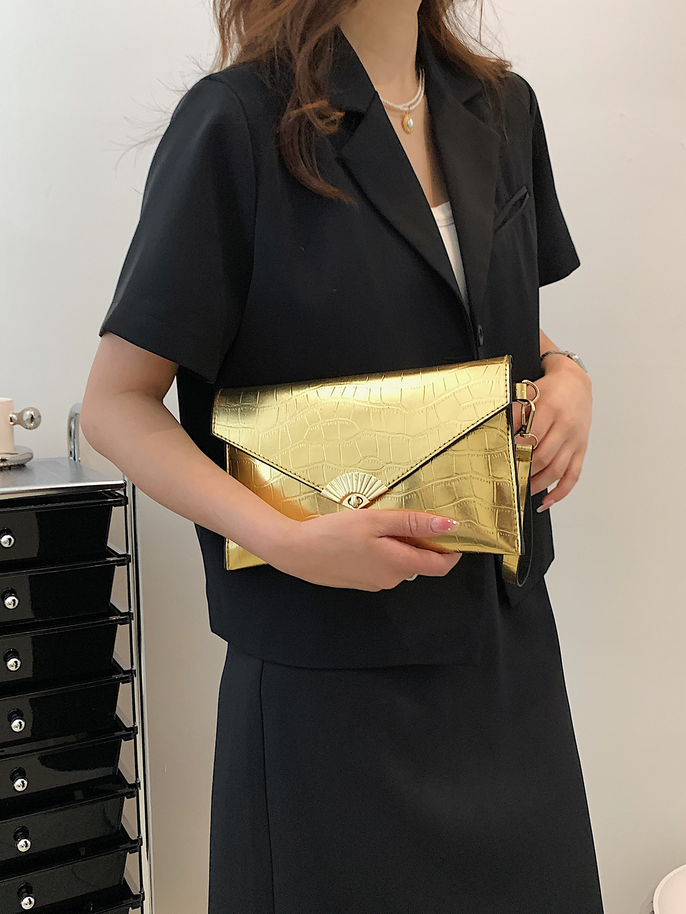 女士钱包鳄鱼皮钱包女短款时尚迷你折叠零钱夹皮包pu皮多卡位钱包