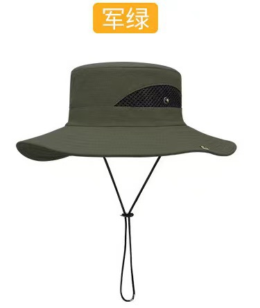 Sun Hat Jungle Hat Summer Outdoor Fishing Hat Big Head Circumference Breathable Big Brim Hat Sun Protection Fisherman Hat Printing