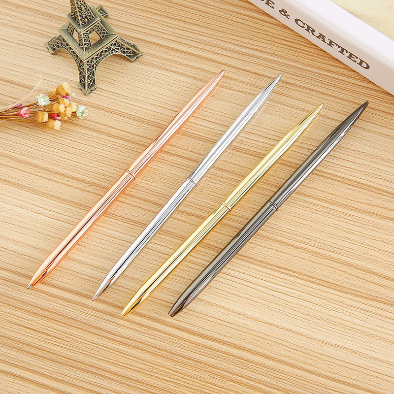 Metal Desktop Pen Ballpoint Pen Hotel Front Desk Signature Pen Color Electroplating Color Fixed Spot