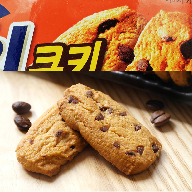 好丽友巧克力曲奇饼干104g袋装韩国进口香甜酥脆儿童休闲小零食品