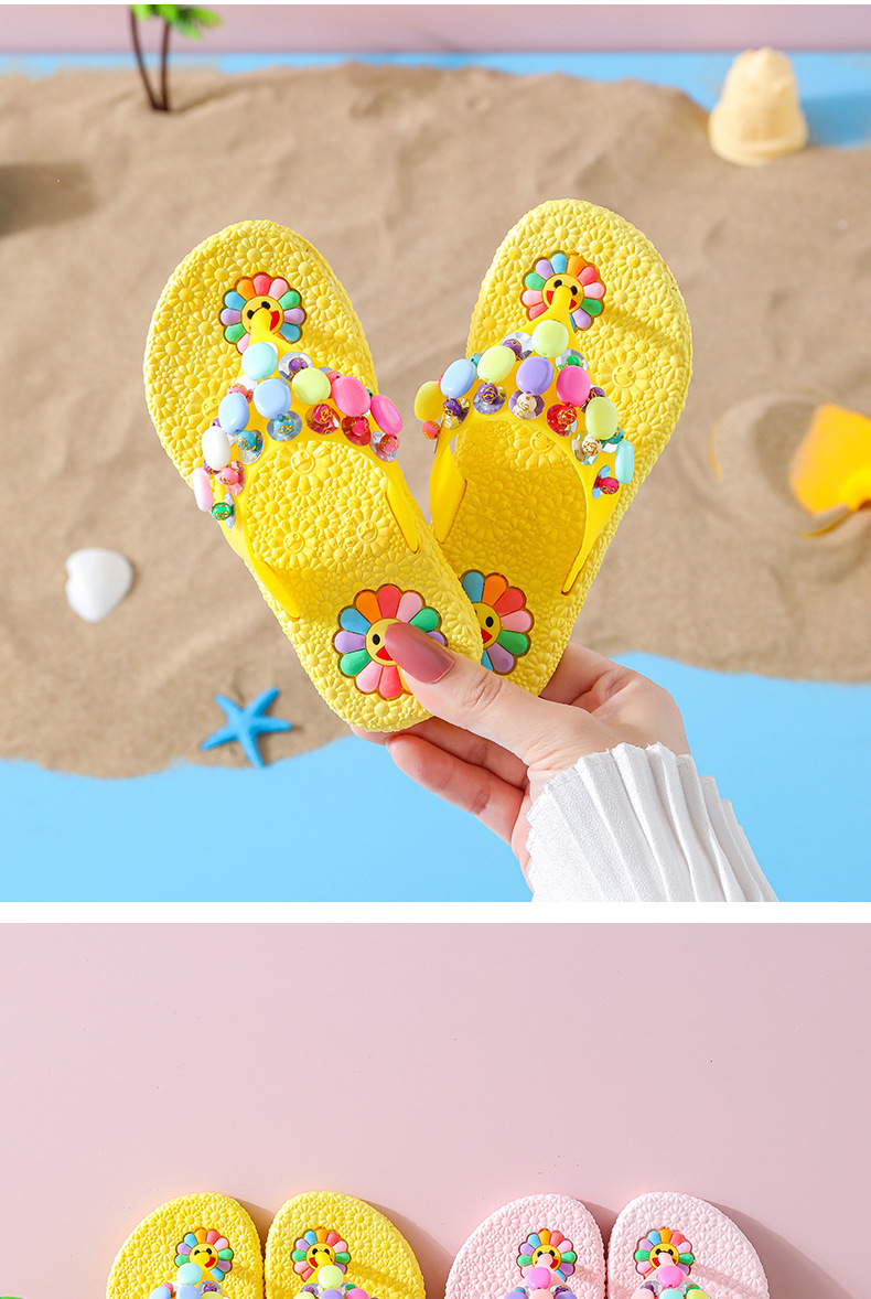 女童人字拖夏宝宝卡通可爱时尚小女孩公主夹趾鞋儿童小童沙滩凉拖