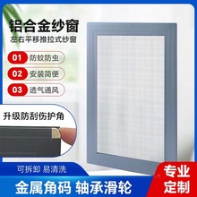 防蚊纱窗门推拉式铝合金塑钢平移通用不锈钢网防鼠小金刚纱窗
