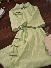 高级感蕾丝绿色小清新复古国风古法小个子年轻款少女改良旗袍夏蔡