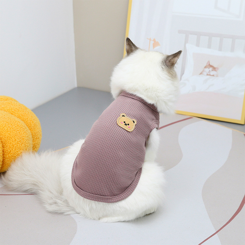 Pet Cat Clothes Chic Bear T-shirt Dog Clothing Casual Spring and Summer Cat Dog Clothes Wholesale Spot