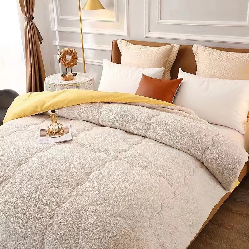 品牌羊羔绒春秋冬被双人羊羔绒被子6斤轻超柔纤维被