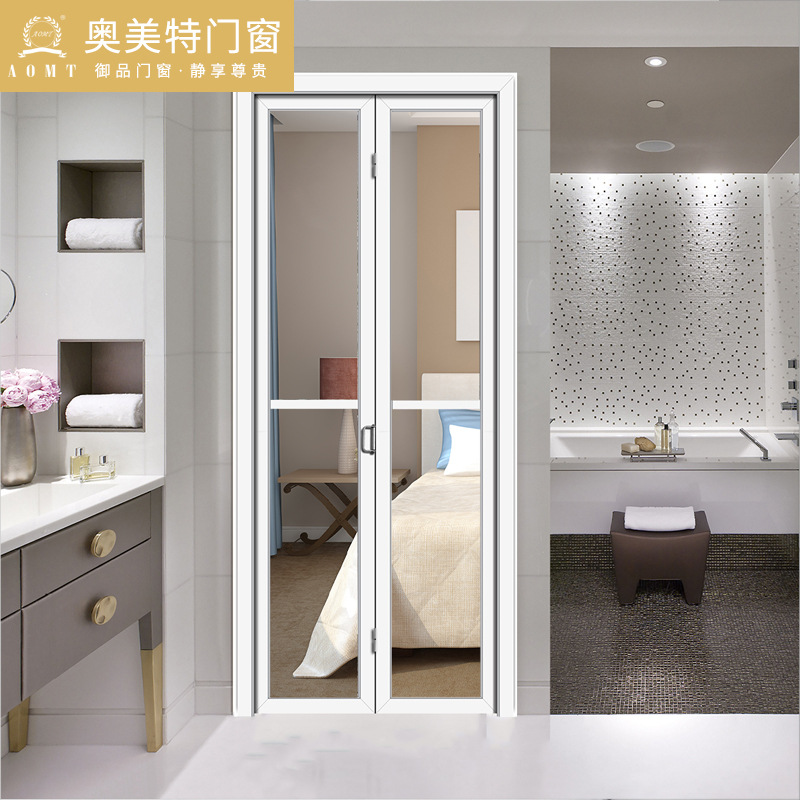 广州铝合金折叠门阳台断桥铝合金隔音玻璃门卫生间重型推拉折叠门