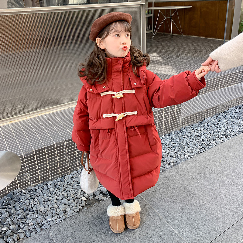 Winter 2023 New down Cotton Jacket Children's Winter Clothing Mid-Length Thickened Cotton-Padded Clothes for Girls Warm Fashionable Jacket