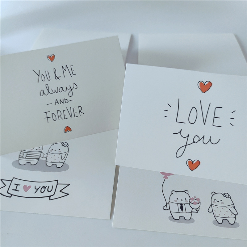 diy手写情人节贺卡创意节日祝福爱意表达小卡片留言卡片 贺卡批发