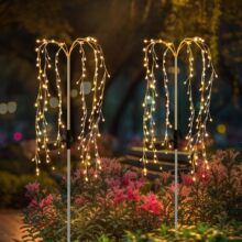 新款太阳能地插鞭炮灯 led铜线烟花灯串圣诞节日氛围灯庭院草坪灯