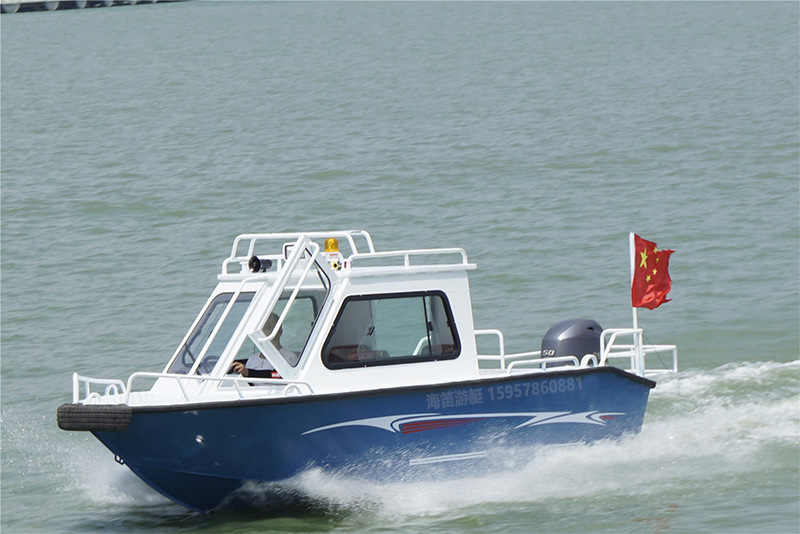 海笛铝镁合金半棚530快艇 救护艇 救援艇配发动机 水上冲锋艇厂家