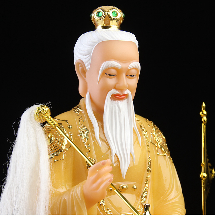 汉白玉石太白金星神像居家供奉家用黄玉树脂佛像彩绘客厅祝福摆件