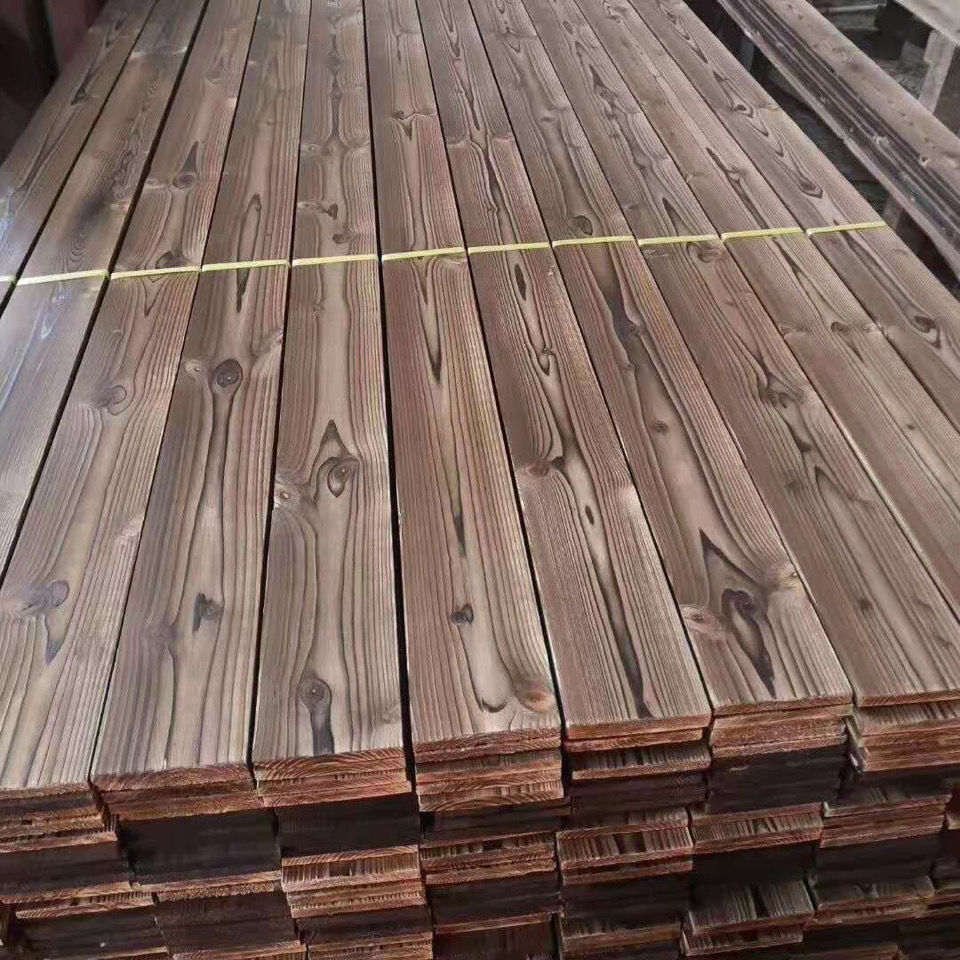 防腐木木地板户外露台碳化木板葡萄架庭院阳台炭化木板材室外木
