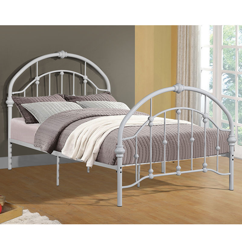 白色铁艺床双人床1.8米铁床1.2米铁架床网红双人床出租房公主床
