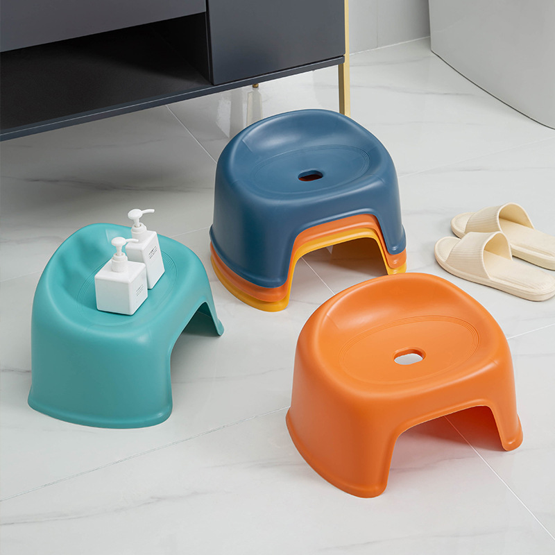 Family Simple Plastic Stool Thickened Small Bench Home Shoe Changing Stool Coffee Table Low Stool Bathroom Non-Slip Chair Low Stool