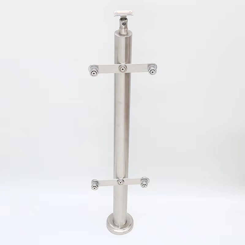 不锈钢圆管楼梯扶手立柱室内室外拉丝简约现代圆立柱厂家直销