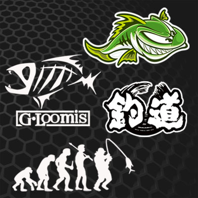 钓鱼个性贴纸搞笑反光贴纸贴纸贴纸渔具贴纸钓鱼贴纸6062