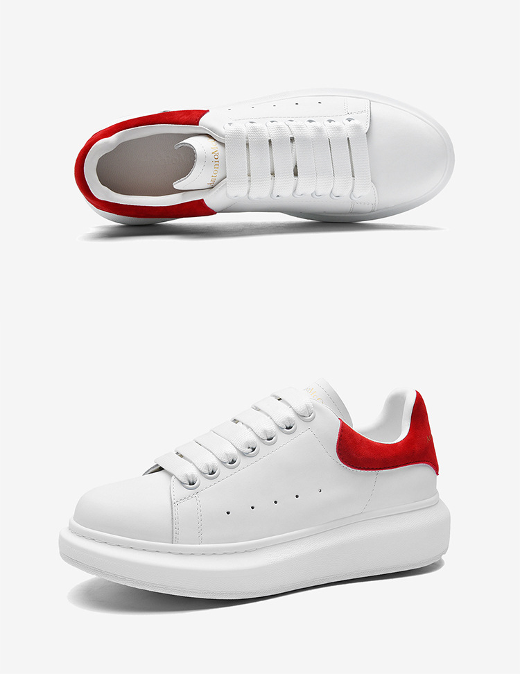 antoniomcqueen/安东尼奥麦昆小白鞋女松糕厚底真皮板鞋2021新款