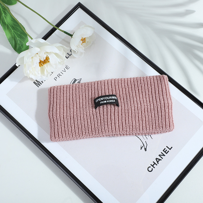 Korean-Style Wide-Brimmed Headdress Knitted Hair Band Women's Net Red out Wool Headband Simple Solid Color Face Wash Hair Pressing Headband