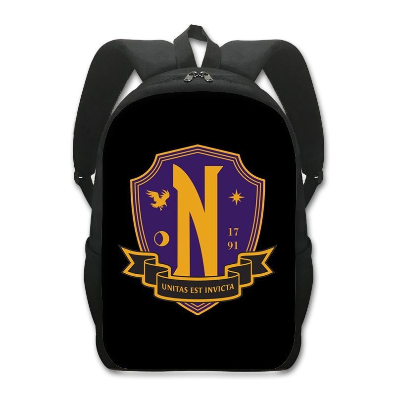 Wednesday Addams Primary School Student Schoolbag Polyester Creative Comfortable Backpack Wednesday Children's Computer Bag