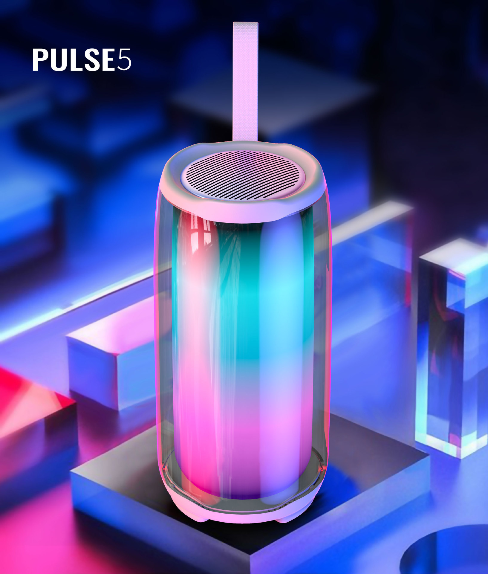 适用jbl脉动五pulse5蓝牙音箱炫彩灯重低音炮蓝牙音响家用电脑