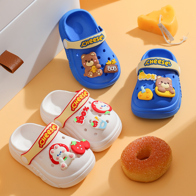 Children's Hole Shoes Summer New Boys Cute Non-Slip Girls Outer Wear Closed-Toe Slippers Soft Bottom Baby Sandals