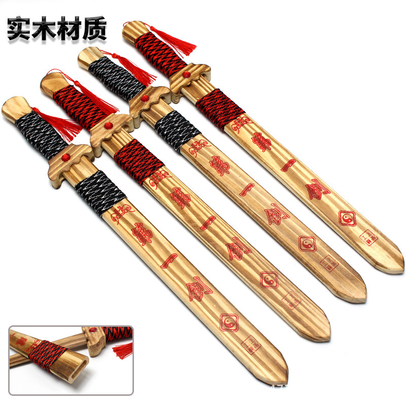 First Sword Wooden Knife Wooden Sword Qinglong Sword Children's Toy Stall Toy Sword Performance Sword Props Practice Props