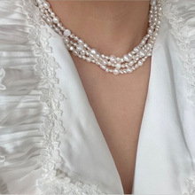 时尚天然巴洛克珍珠项链女 小众设计感简约气质百搭 珍珠颈链批发