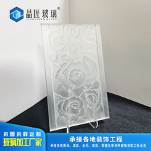艺术玻璃浮雕 电视墙背景装饰工艺玻璃10mm浮雕玻璃加工定制