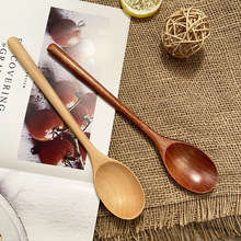 木头勺子日式木勺长柄汤匙用调羹木质汤勺小号蜂蜜勺餐具家用吃饭
