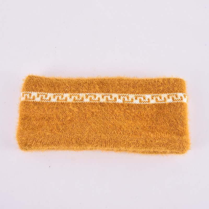 Korean Autumn and Winter Internet Celebrity Knitted Hair Band Face Wash Headband Wide Edge Tide Warm with Velvet Wool Hair Band Fashion Headband