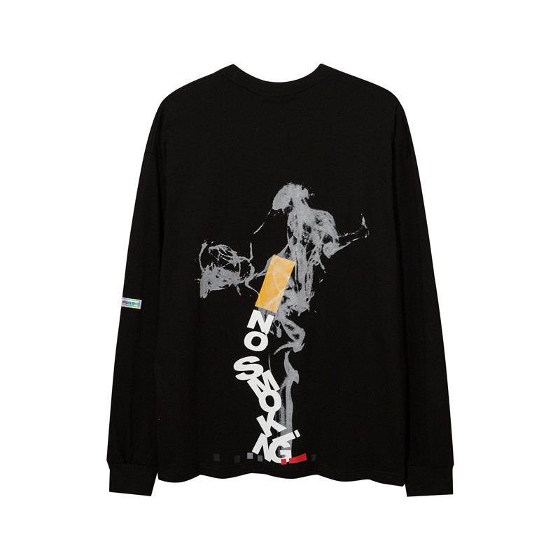 潮牌暗黑系哭泣小孩印花hiphop宽松长袖上衣高街头圆领男式卫衣