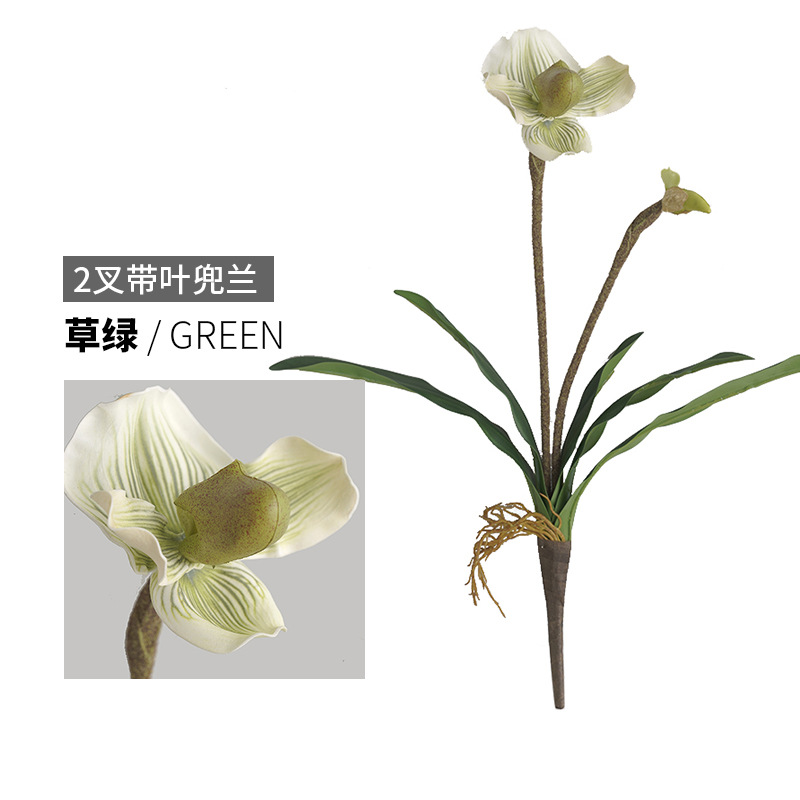 Zen Flower Arrangement Decorative Simulation 2 Headband Leaf Jade Female Cymbal Living Room Home Ornaments Simulation Fake Flower Golden Child Cymbal