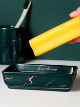 北欧轻奢风创意陶瓷香皂碟肥皂盒置物架沥水浴室卫生间家用小皂盒