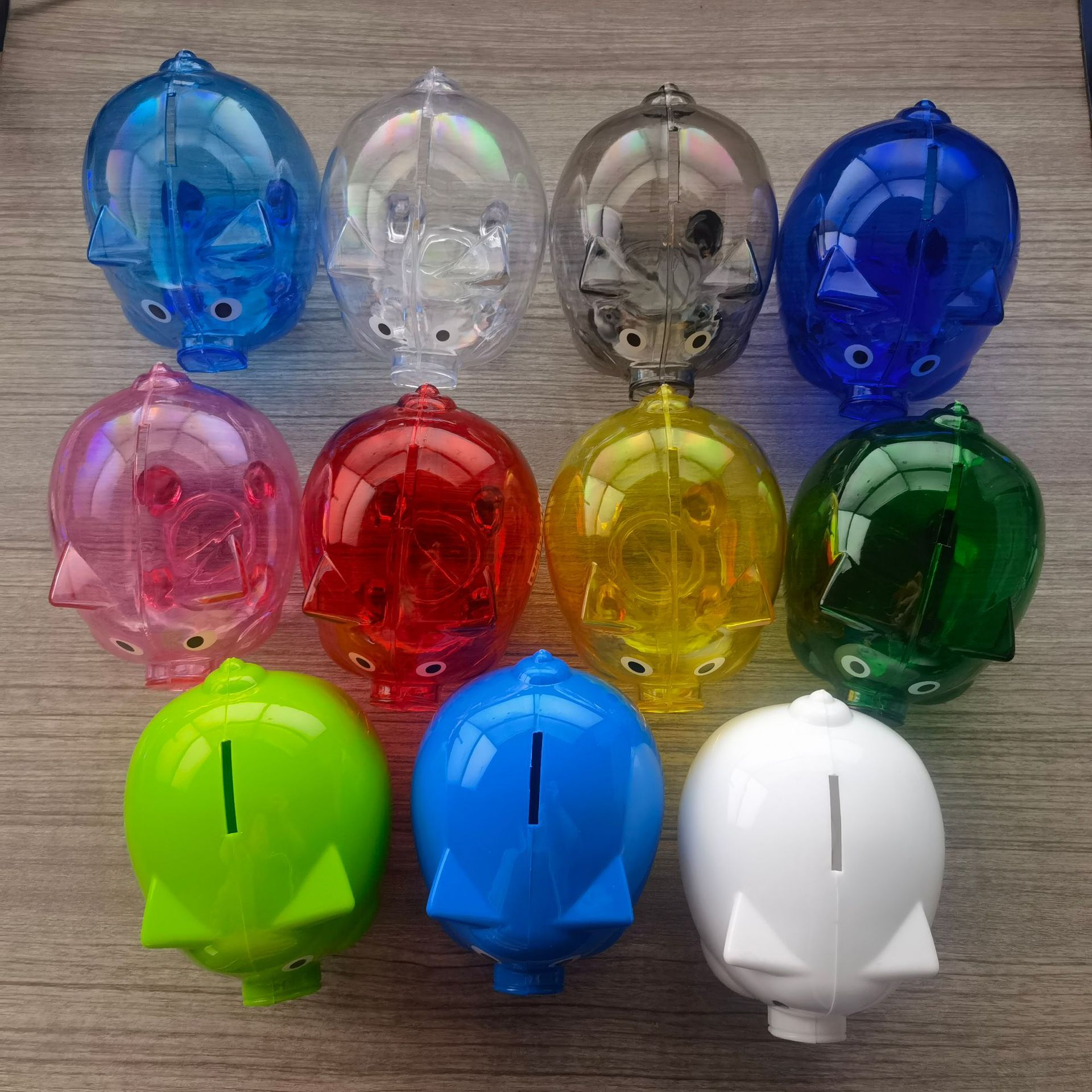 糖果色存钱罐可爱小猪透明塑料儿童小号储蓄罐创意卡通硬币储钱罐