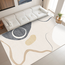 美拉德风家用水晶绒地毯卧室满铺易打理地毯吸水防滑耐脏客厅地毯