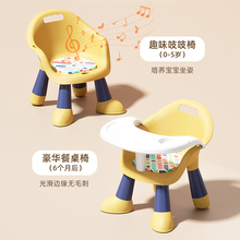 3YV5宝宝吃饭桌餐椅凳子婴儿童椅子家用塑料靠背座椅叫叫小板凳多