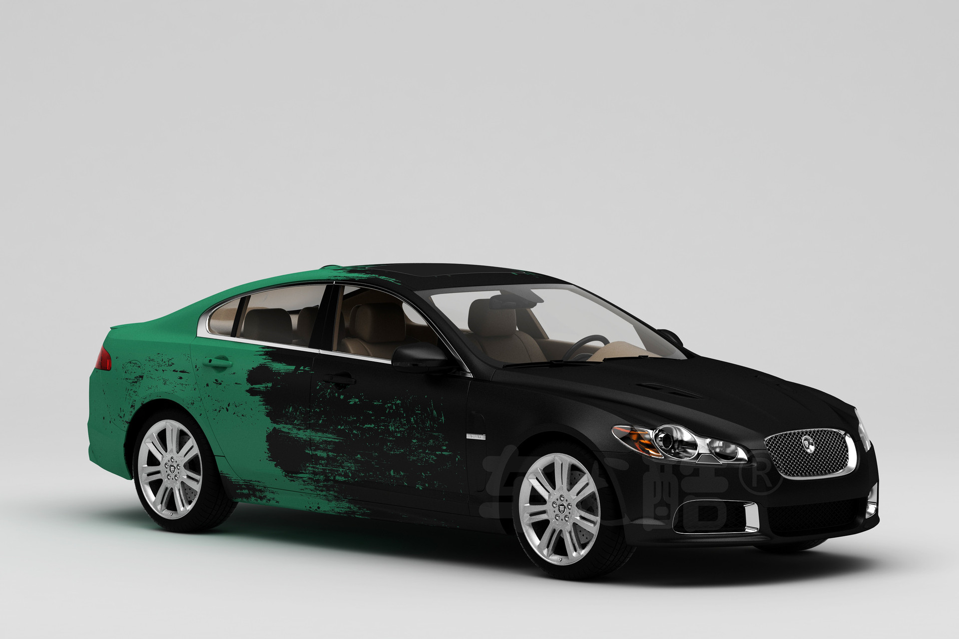 彩绘膜汽车改色膜 汽车涂鸦膜 个性改装车 渐变彩绘 汽车贴膜贴纸