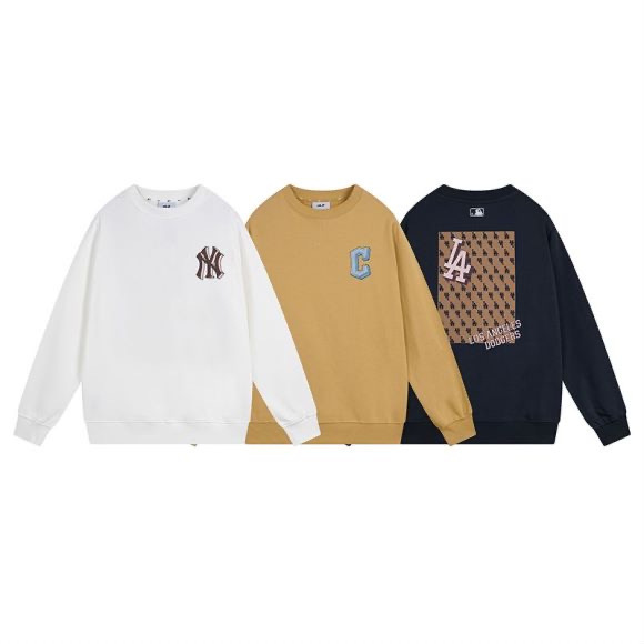 潮牌mlb卫衣23秋冬新款经典老花ny印花圆领卫衣男女休闲同款上衣