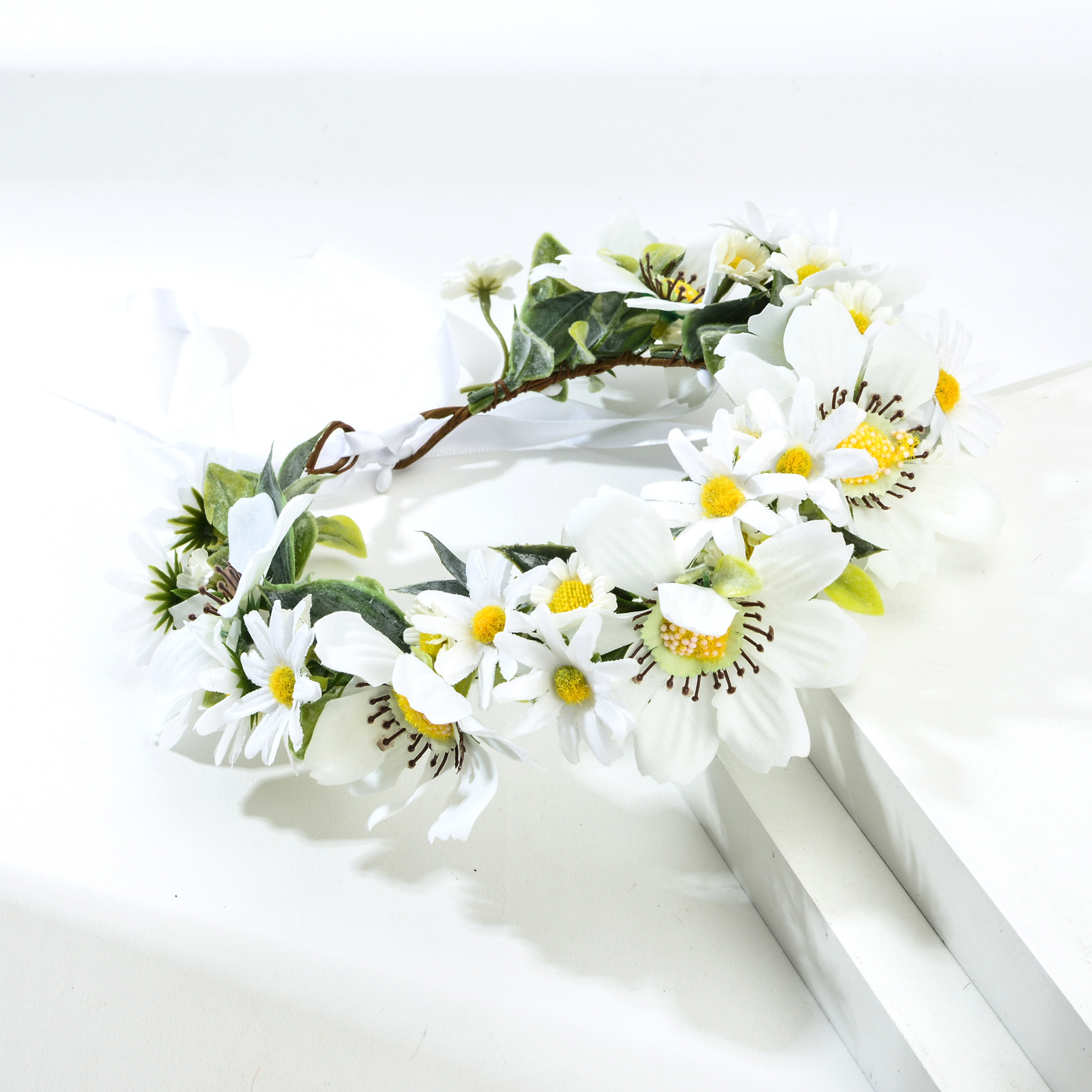 小清新仿真波斯菊花环森系小雏菊花朵发饰新娘头饰度假摄影饰品