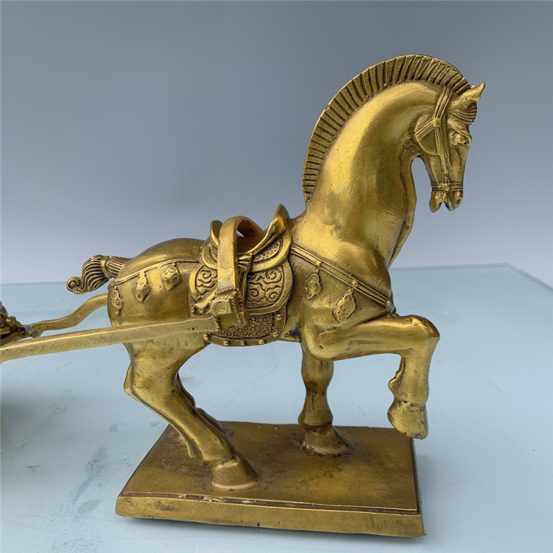 铜马载而归马摆件马拉元宝车摆设金钱元宝铜马拉车家居会销礼品