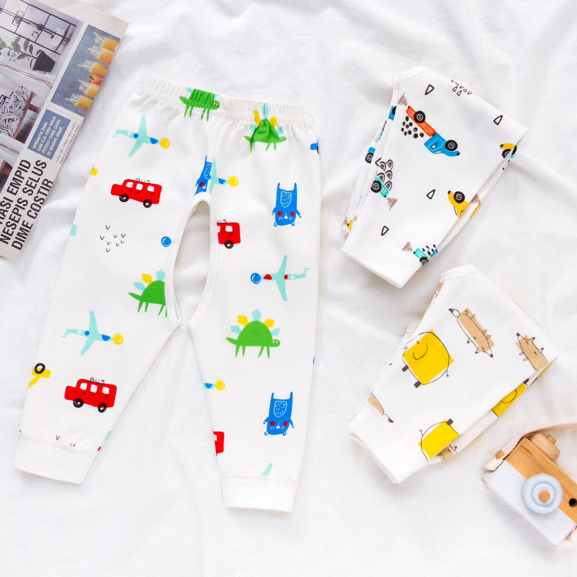 宝宝春秋纯棉开档秋裤婴儿夏季开档长裤儿童韩版卡通印花打底睡裤