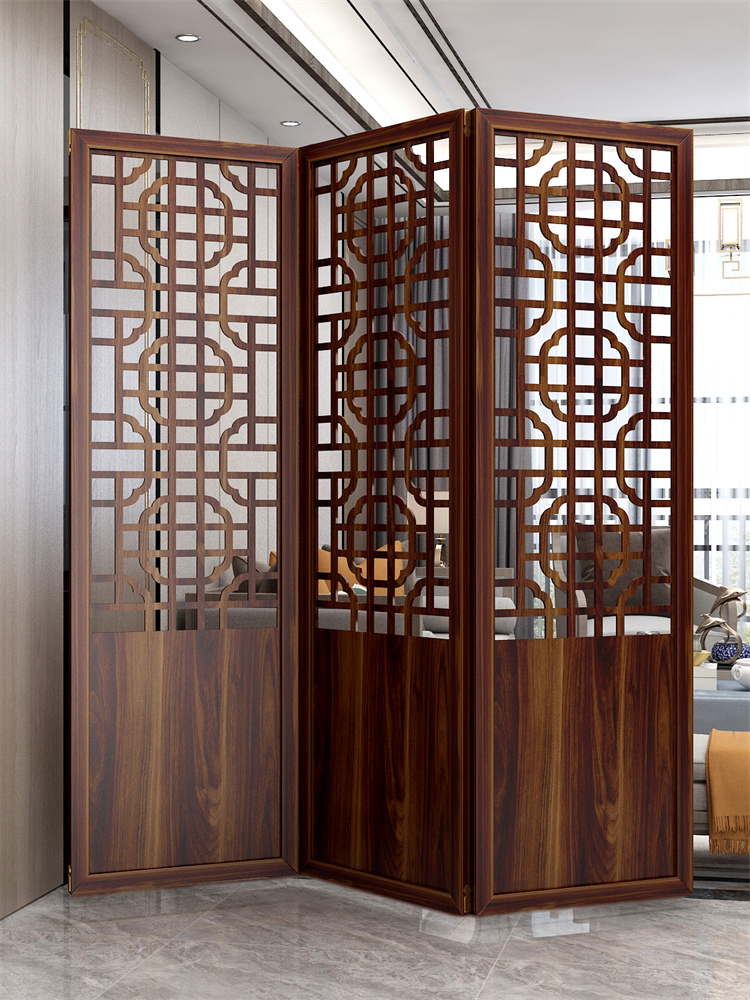 屏风隔断客厅折叠移动现代中式玄关客厅卧室屏风墙实木办公室装饰