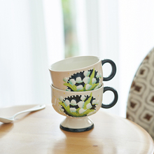 肆月法式中古铃兰陶瓷杯家用复古杯子水杯马克杯设计感小众咖啡杯