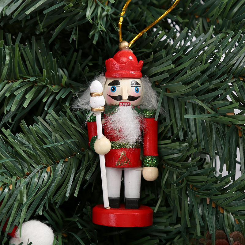 圣诞装饰品10cm胡桃夹子人偶木头人锡兵桌面装饰挂件摆设儿童礼物